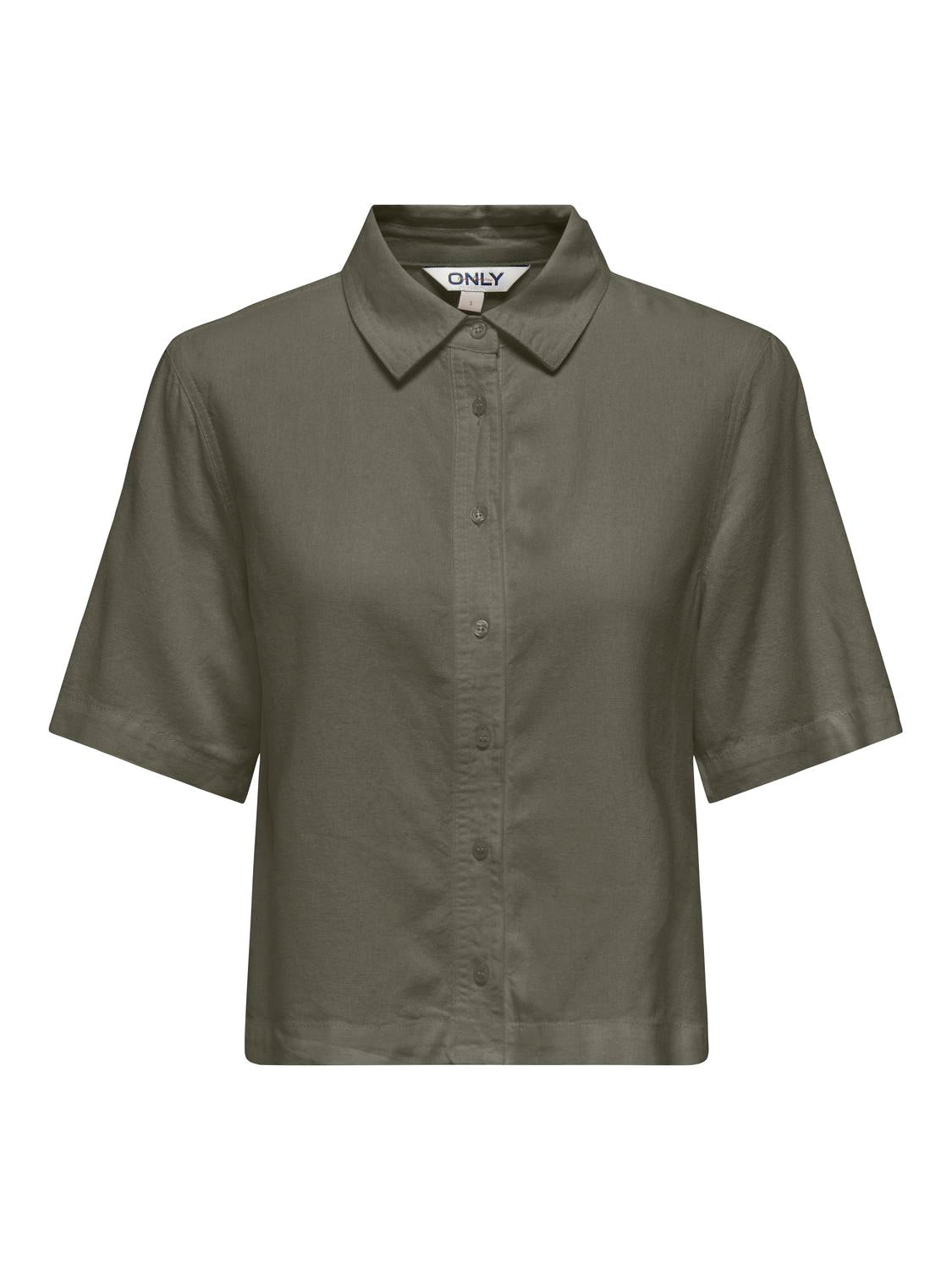 Carmakoma CARGOA S/S LINEN BL SHIRT CC PNT Grijs - OAK Fashion Noordwolde