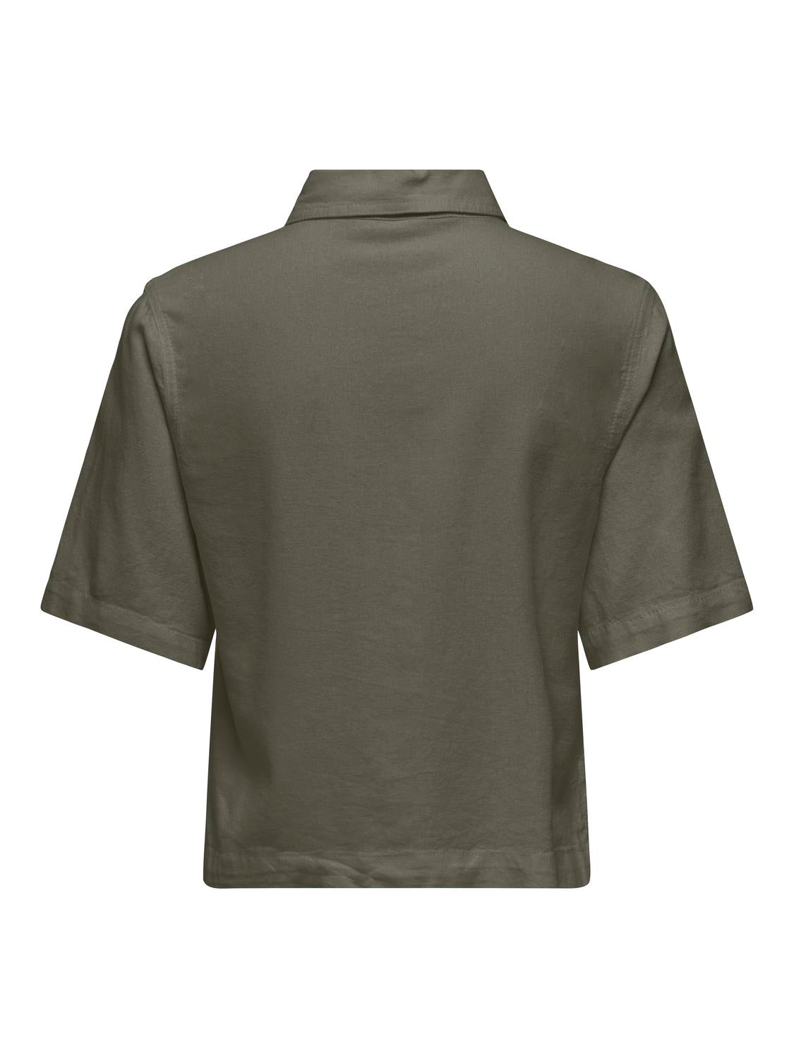 Carmakoma CARGOA S/S LINEN BL SHIRT CC PNT Grijs - OAK Fashion Noordwolde