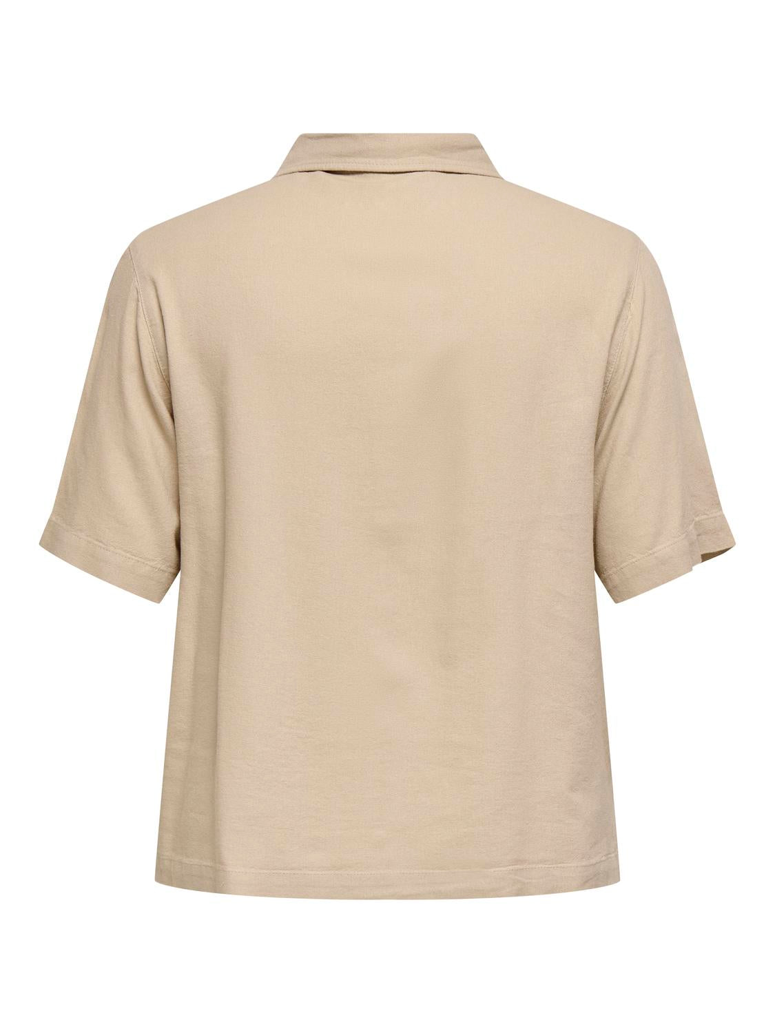 Carmakoma CARGOA S/S LINEN BL SHIRT CC PNT Grijs - OAK Fashion Noordwolde