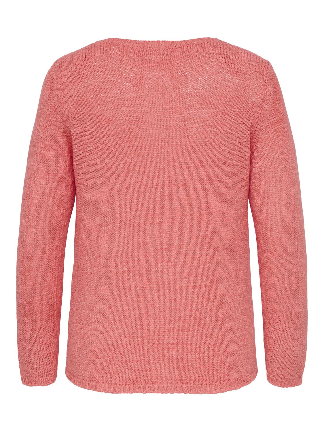 Carmakoma CARGEENA L/S V-NECK KNT Roze - OAK Fashion Noordwolde