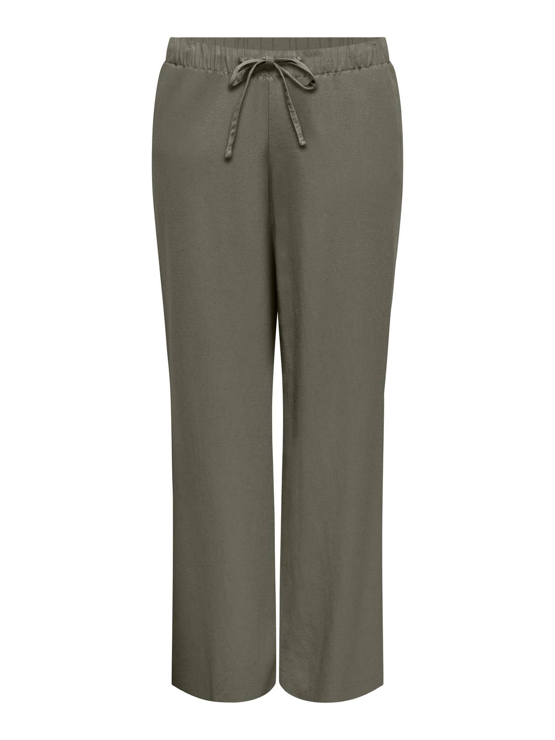 Carmakoma CARGOA MW LINEN BL PULL-UP PANT PNT Grijs - OAK Fashion Noordwolde
