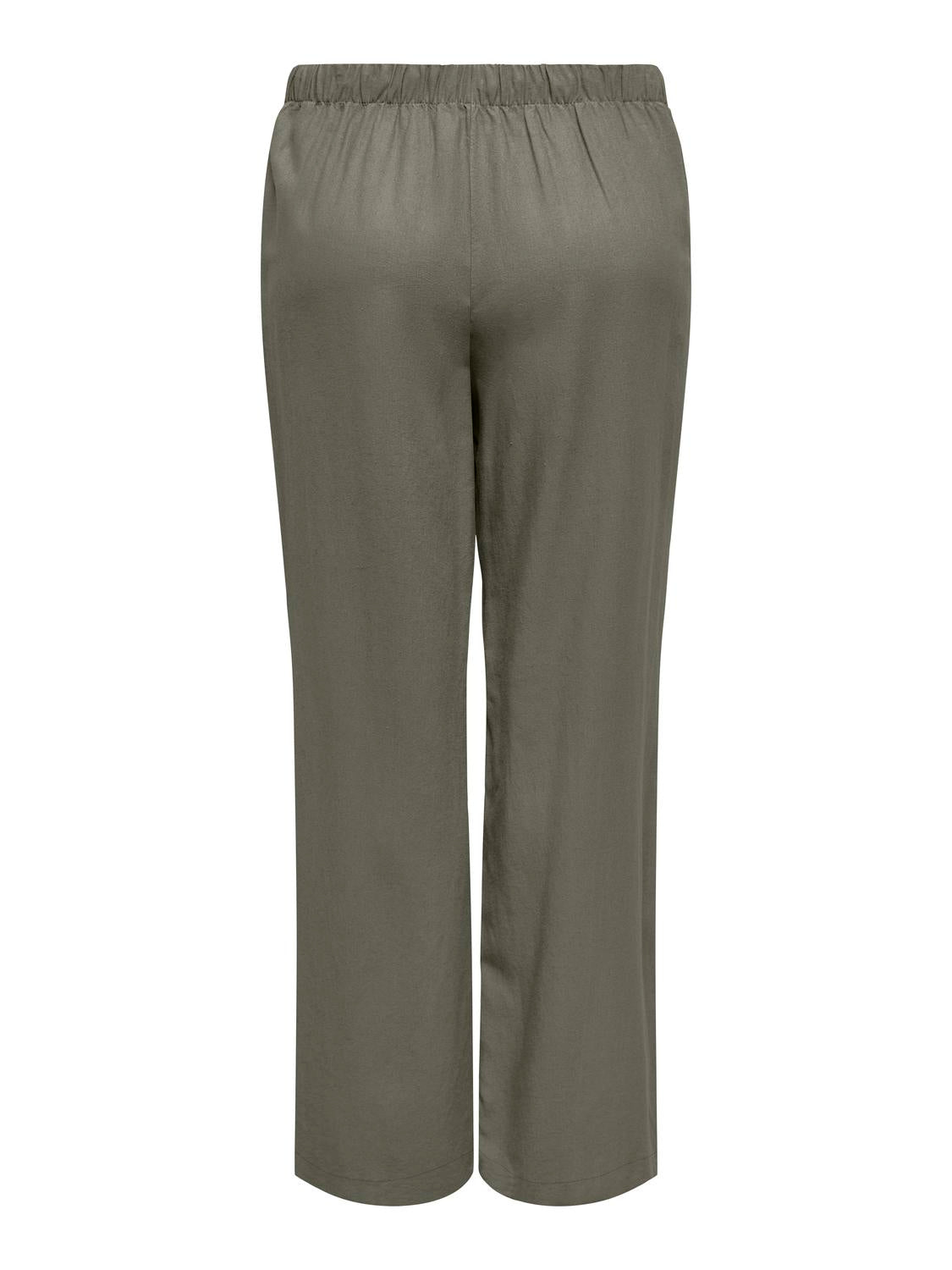 Carmakoma CARGOA MW LINEN BL PULL-UP PANT PNT Grijs - OAK Fashion Noordwolde