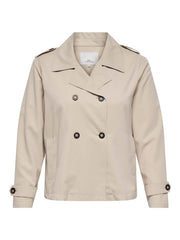 Carmakoma CARHANNAH SHORT LIFE TRENCHCOAT OTW NOOS Wit - OAK Fashion Noordwolde
