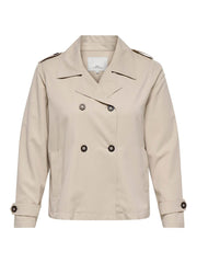 Carmakoma CARHANNAH SHORT LIFE TRENCHCOAT OTW NOOS Wit - OAK Fashion Noordwolde