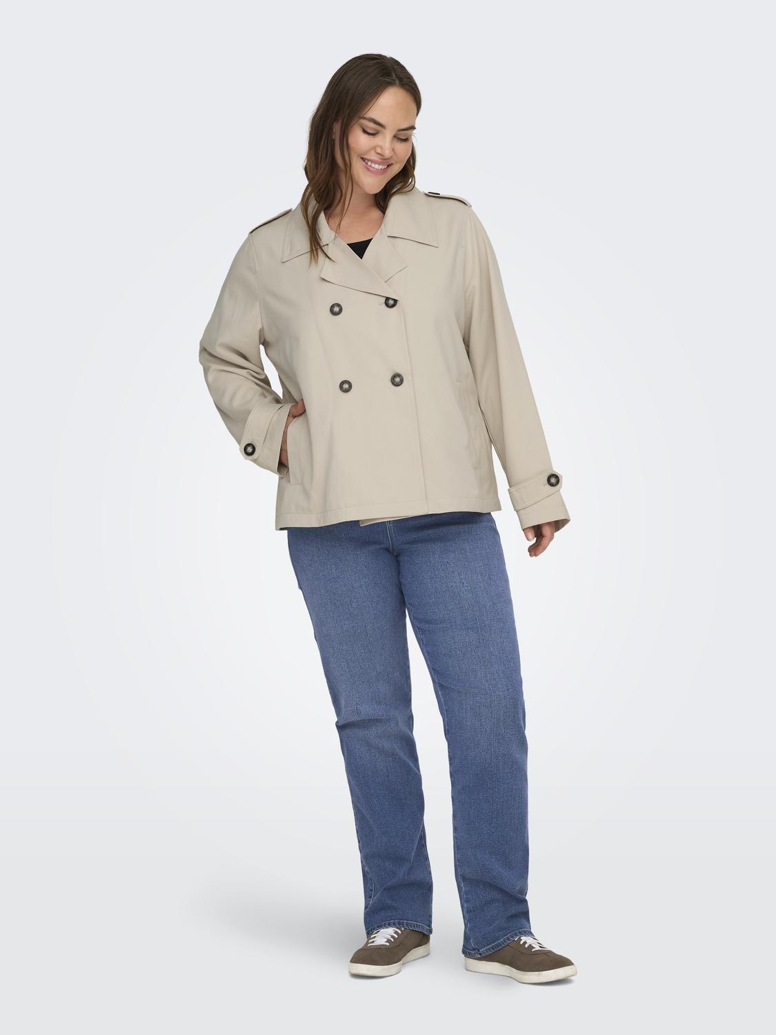 Carmakoma CARHANNAH SHORT LIFE TRENCHCOAT OTW NOOS Wit - OAK Fashion Noordwolde