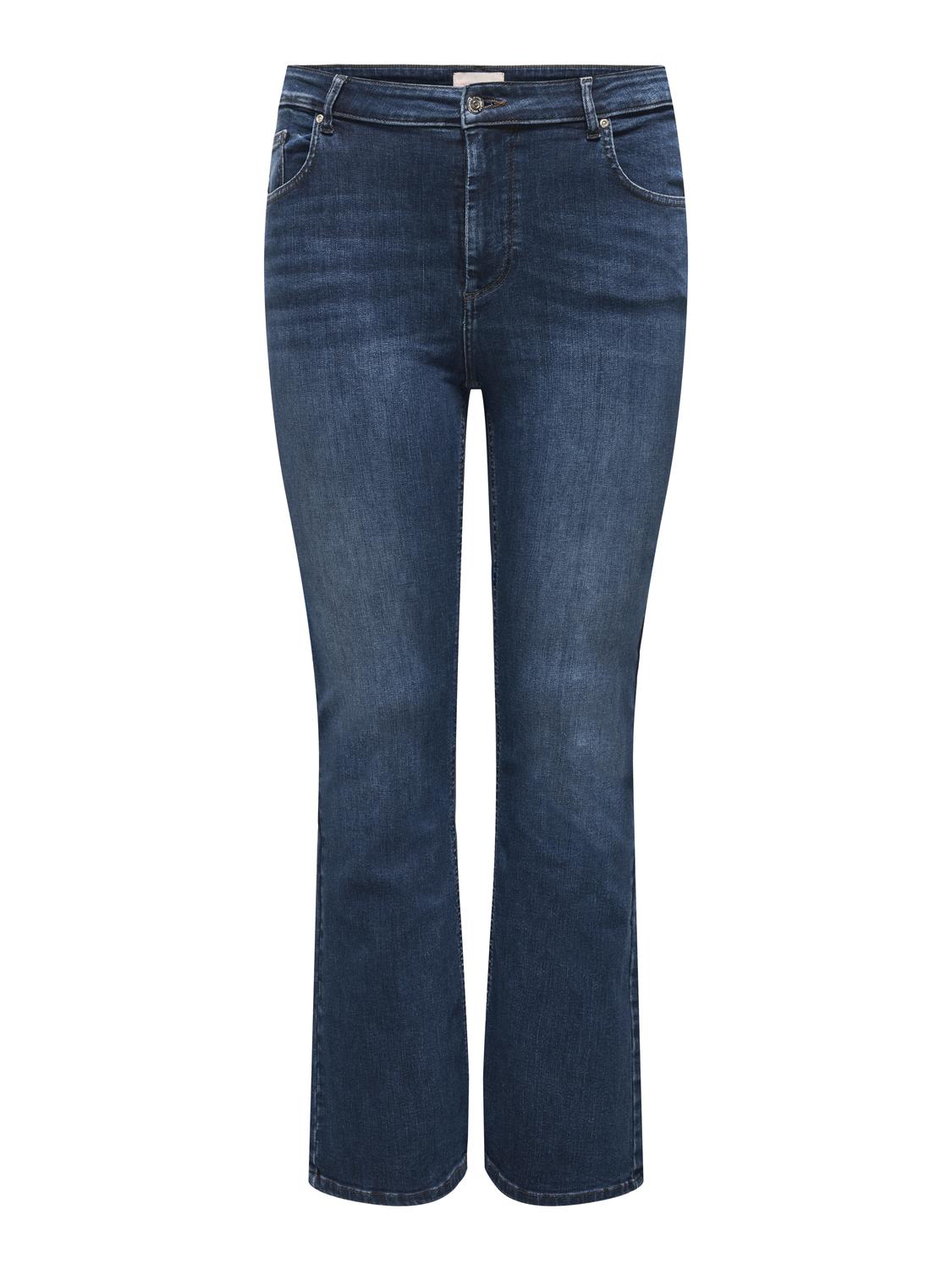 Carmakoma CARWILLY HW FLARED DNM TAI021 NOOS Blauw - OAK Fashion Noordwolde
