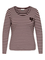 Carmakoma CARBODIL L/S O-NECK BLOUSE JRS Bruin - OAK Fashion Noordwolde
