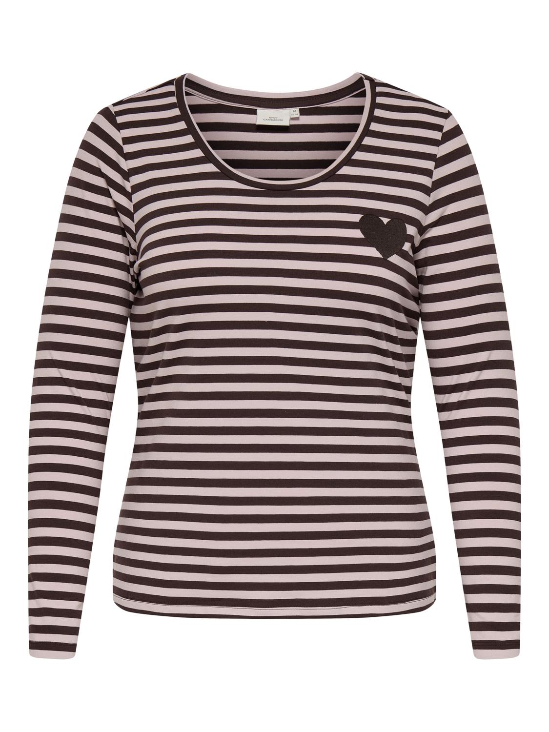 Carmakoma CARBODIL L/S O-NECK BLOUSE JRS Bruin - OAK Fashion Noordwolde