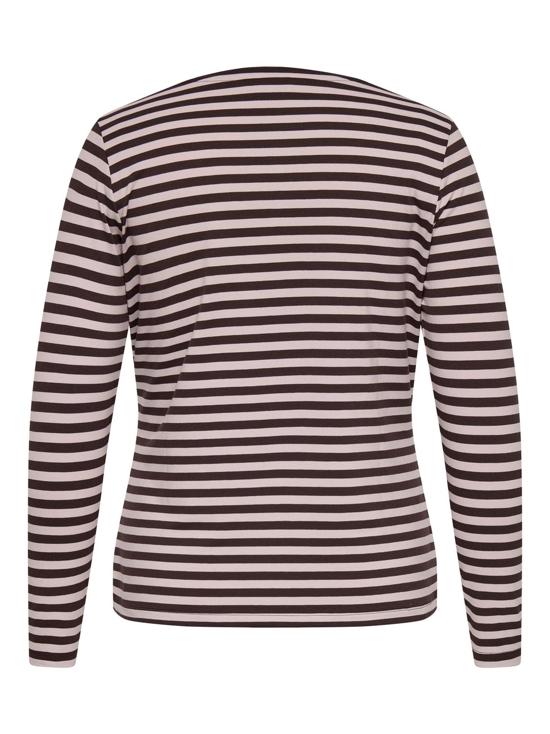 Carmakoma CARBODIL L/S O-NECK BLOUSE JRS Bruin - OAK Fashion Noordwolde