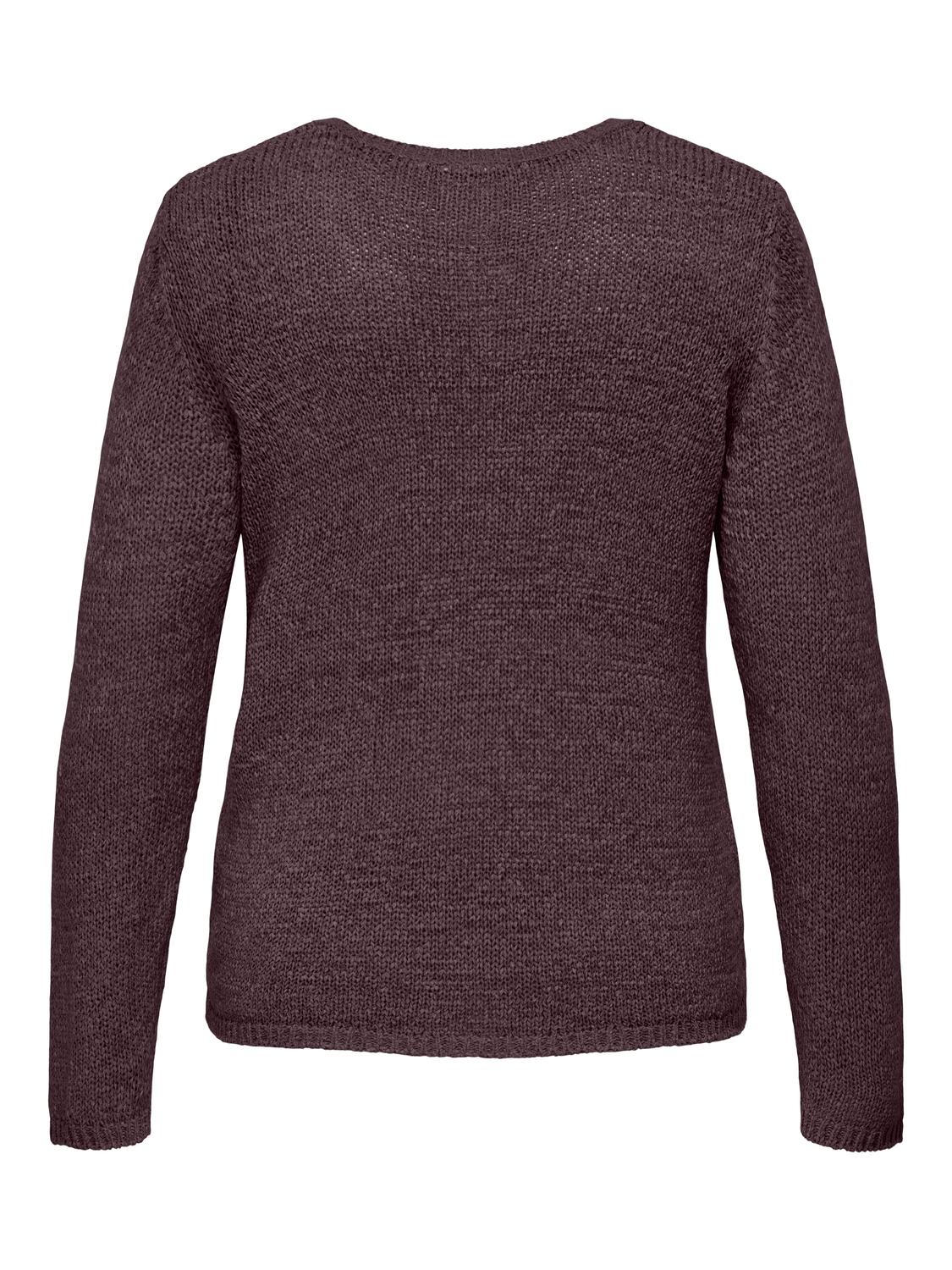 Carmakoma CARGEENA L/S V-NECK KNT Rood - OAK Fashion Noordwolde
