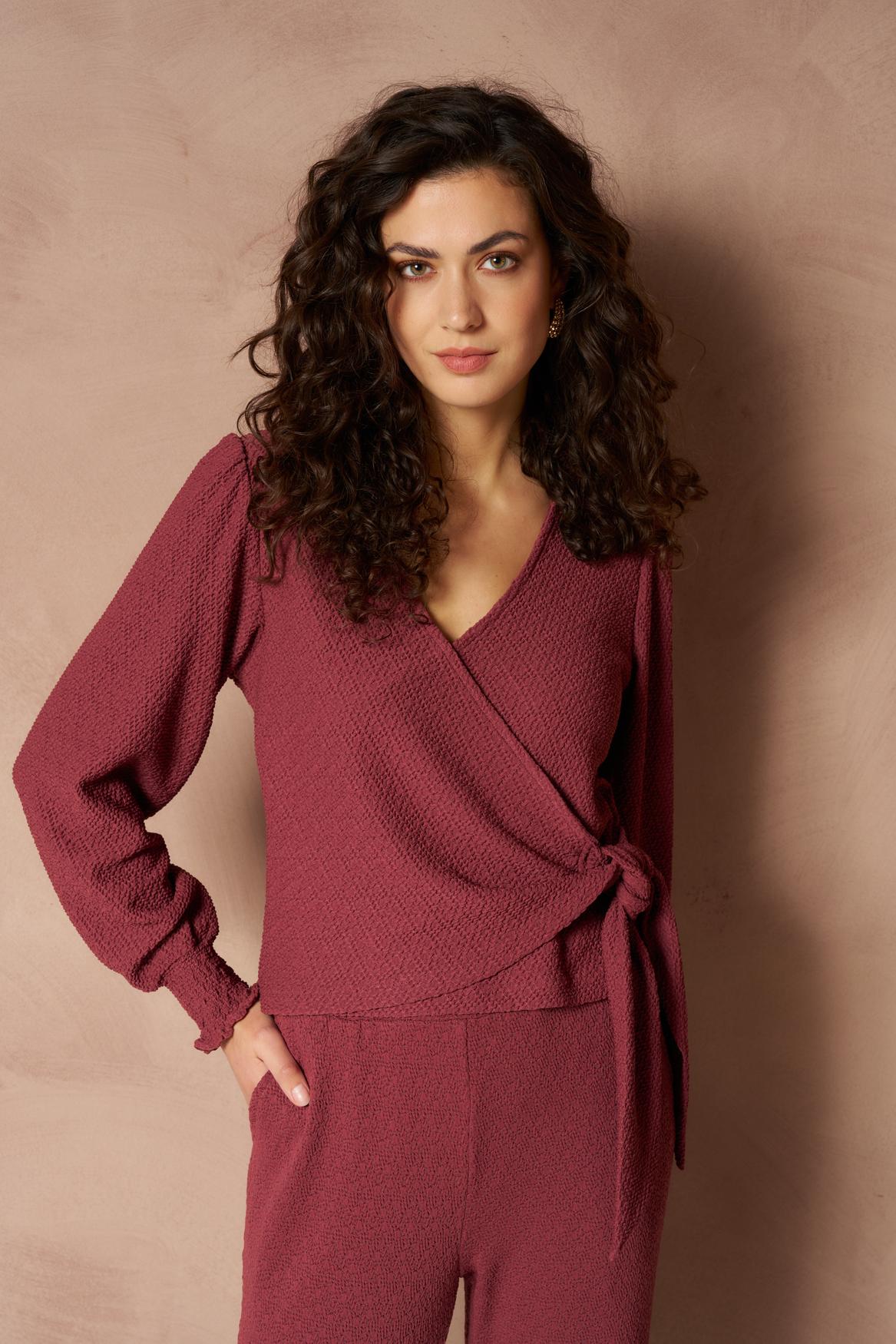 Lofty Manner Top Isa - Structured Wrap Rood - OAK Fashion Noordwolde