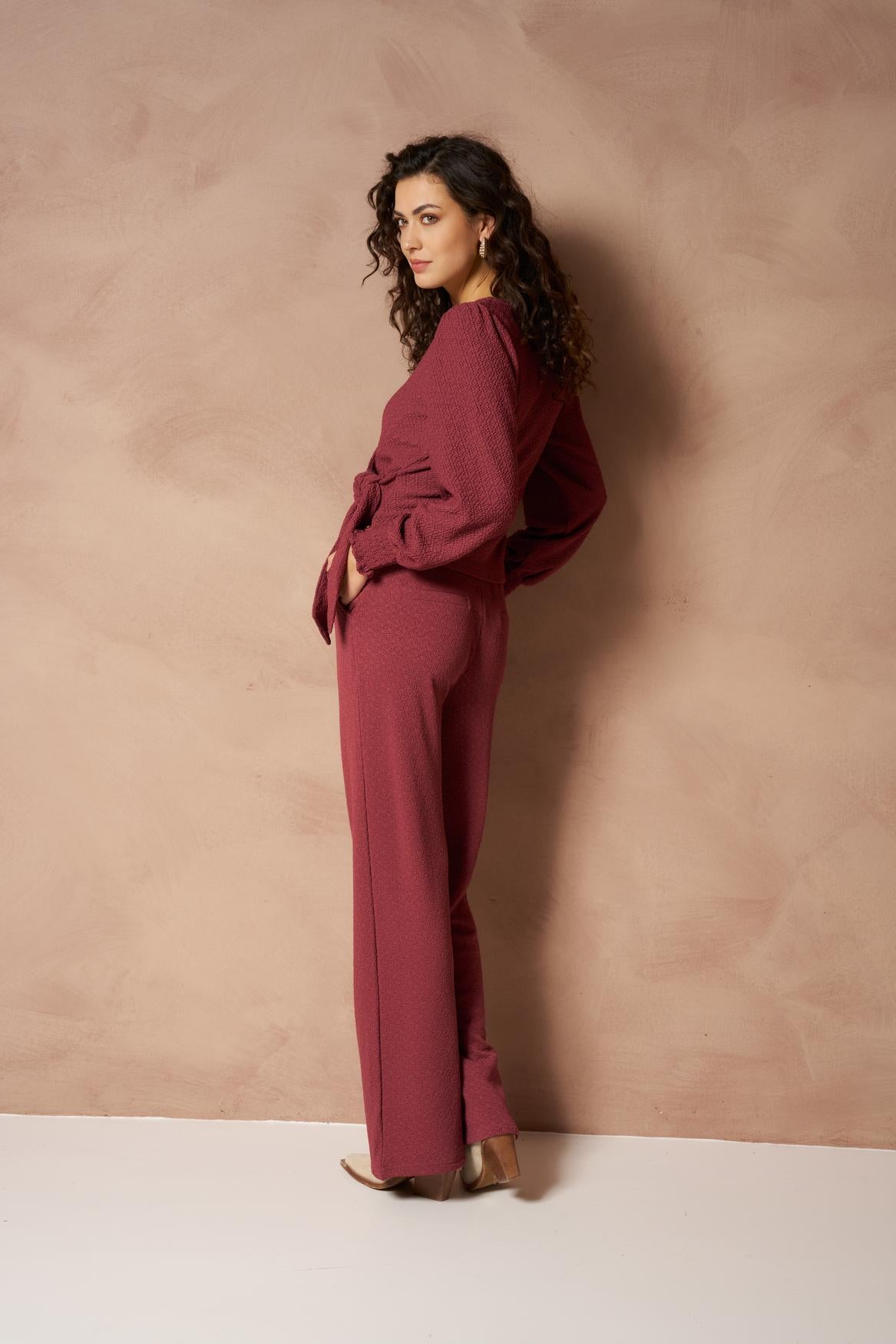 Lofty Manner Top Isa - Structured Wrap Rood - OAK Fashion Noordwolde