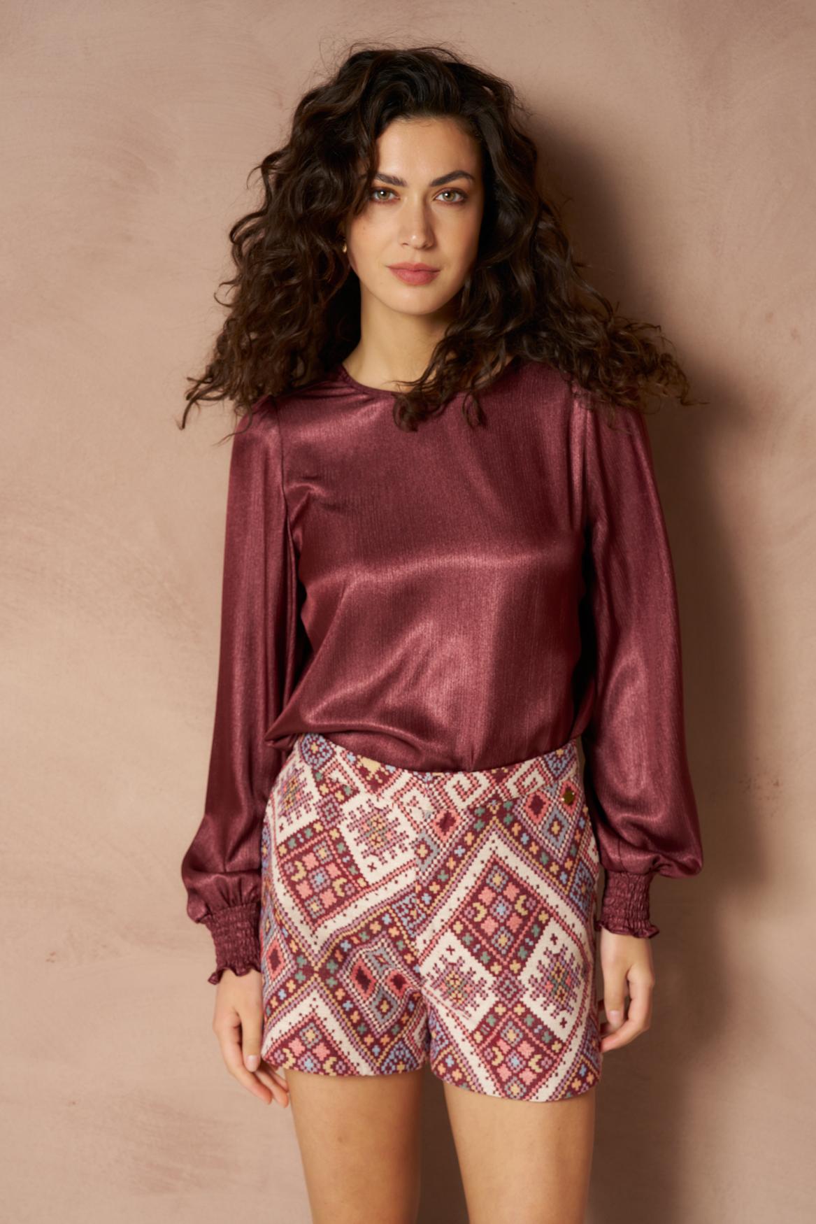 Lofty Manner Top Isli - Smock Sleeve Rood - OAK Fashion Noordwolde