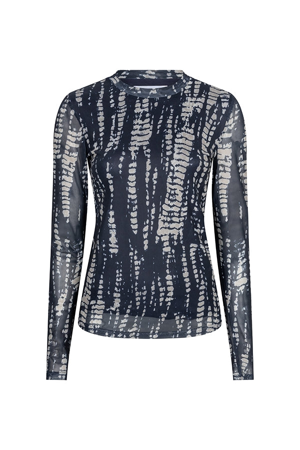 Lofty Manner Top Iniko - Abstract Mesh Blauw - OAK Fashion Noordwolde