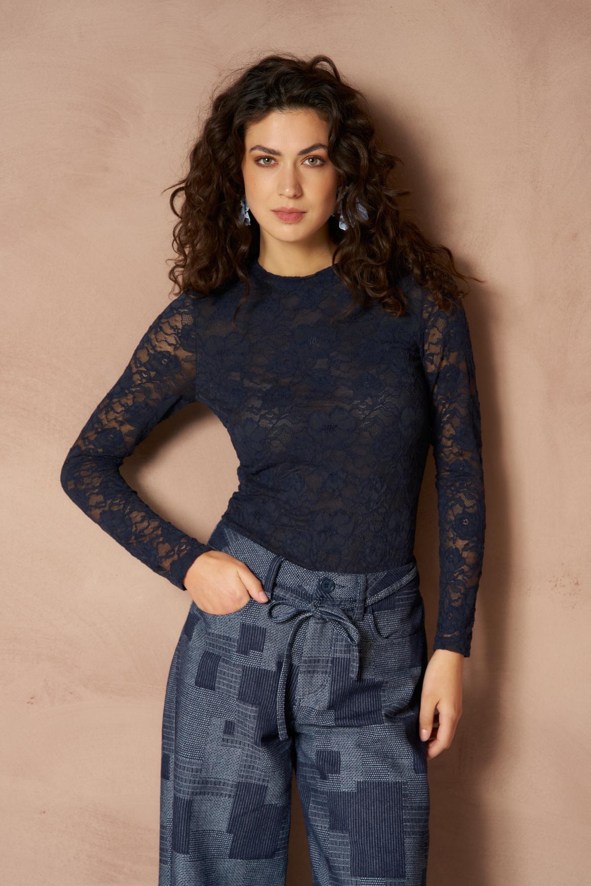 Lofty Manner Top Irea - Classis Lace Blauw - OAK Fashion Noordwolde