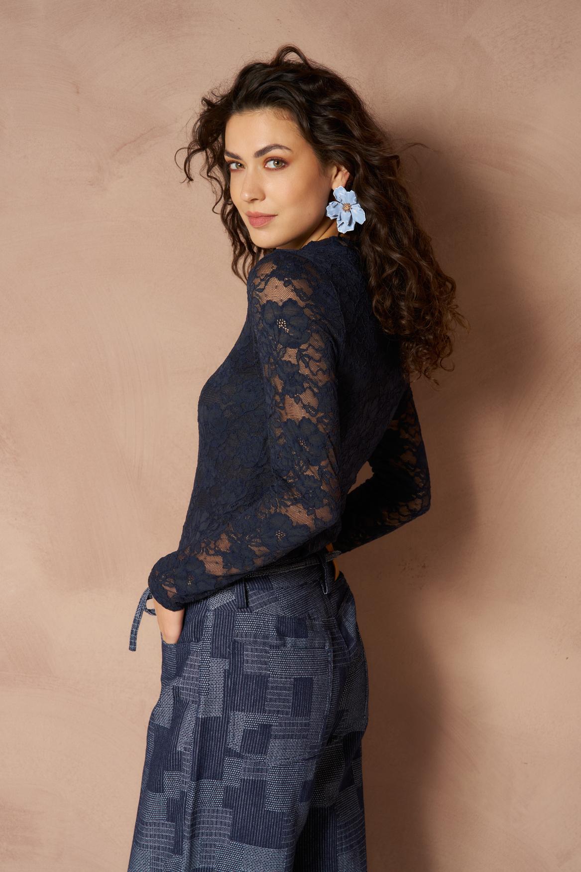 Lofty Manner Top Irea - Classis Lace Blauw - OAK Fashion Noordwolde