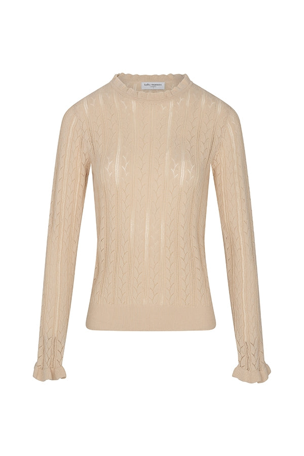 Lofty Manner Top Iska - Classis Ajour Wit - OAK Fashion Noordwolde