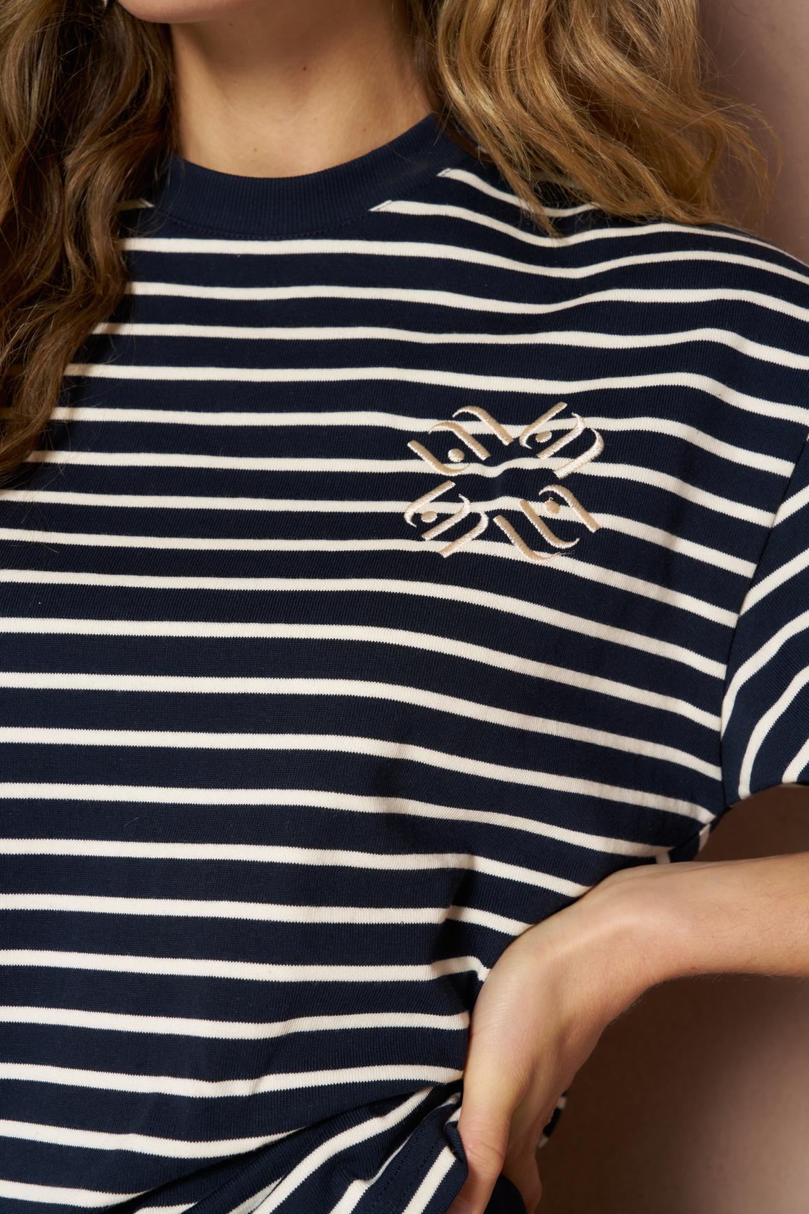 Lofty Manner T'Shirt Imma - Boxy Regular Blauw - OAK Fashion Noordwolde