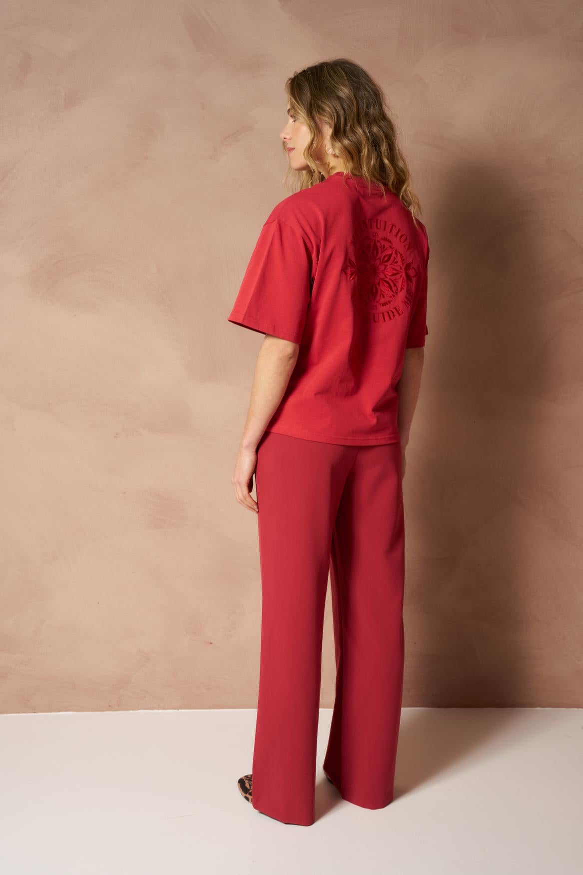Lofty Manner T'Shirt Imma - Boxy Regular Rood - OAK Fashion Noordwolde