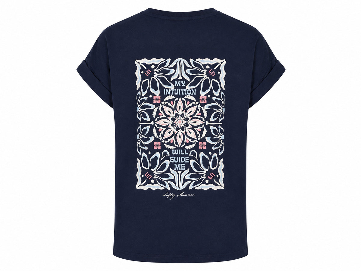 Lofty Manner T'Shirt Isole - Relaxed Rolled Up Blauw - OAK Fashion Noordwolde