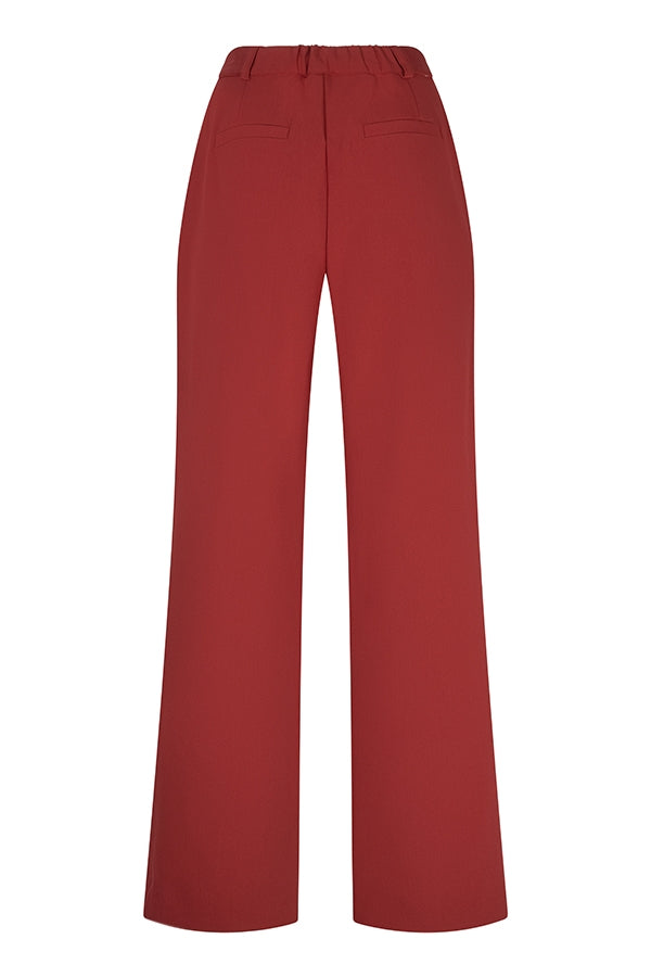 Lofty Manner Pant Indie - Uni Pleated Rood - OAK Fashion Noordwolde