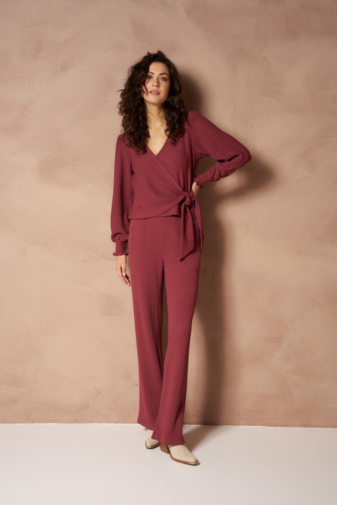 Lofty Manner Pant Mea - Structure Relaxed Rood - OAK Fashion Noordwolde