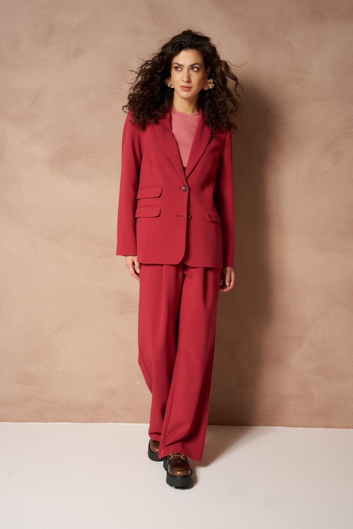 Lofty Manner Blazer Jadie - Single Breasted Boyfriend Rood - OAK Fashion Noordwolde