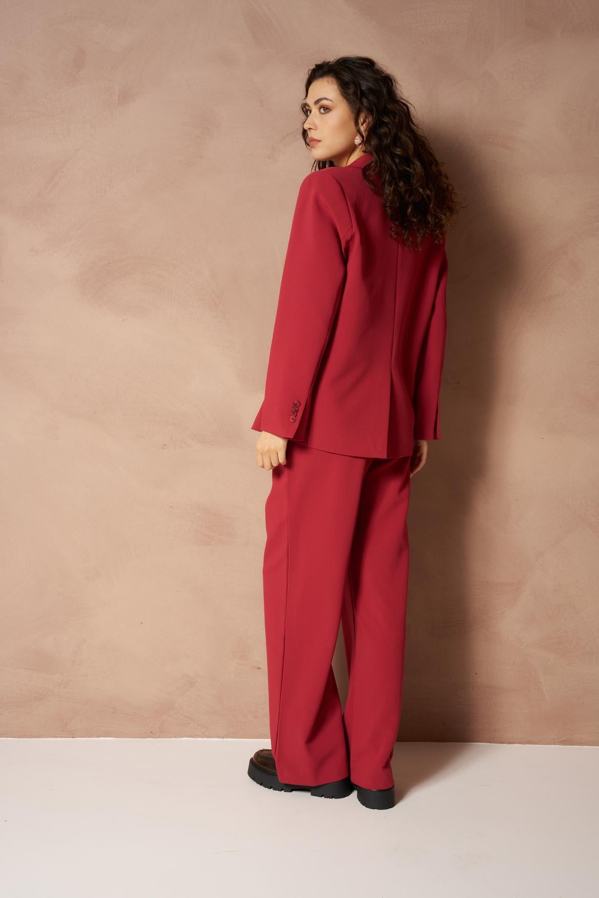 Lofty Manner Blazer Jadie - Single Breasted Boyfriend Rood - OAK Fashion Noordwolde