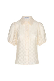 Lofty Manner Blouse Hilly - Structured Puff Sleeve Wit - OAK Fashion Noordwolde