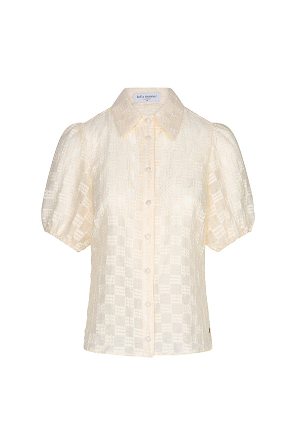 Lofty Manner Blouse Hilly - Structured Puff Sleeve Wit - OAK Fashion Noordwolde