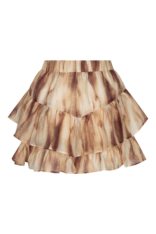 Lofty Manner Skort Hola - Abstract Ruffle Bruin - OAK Fashion Noordwolde