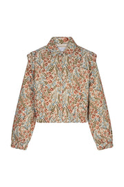 Lofty Manner Jacket Hani - Flower Jacquard Groen - OAK Fashion Noordwolde