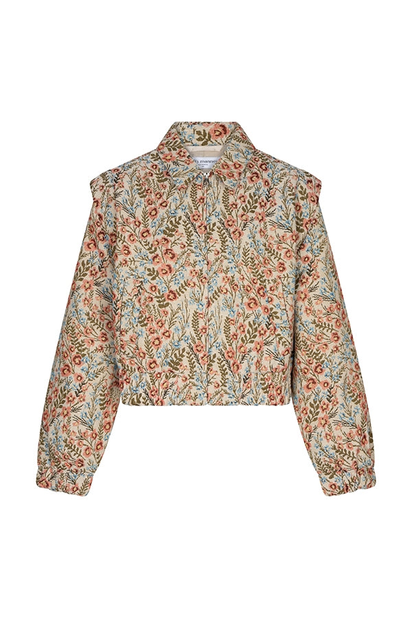 Lofty Manner Jacket Hani - Flower Jacquard Groen - OAK Fashion Noordwolde