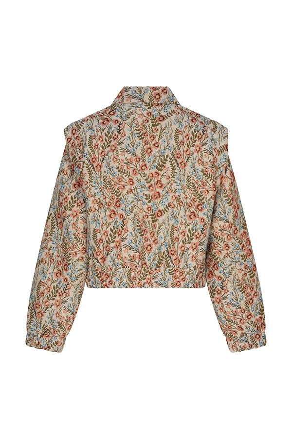 Lofty Manner Jacket Hani - Flower Jacquard Groen - OAK Fashion Noordwolde