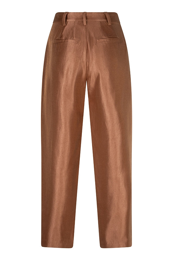 Lofty Manner Pant Helvi - High Rise Tapered Bruin - OAK Fashion Noordwolde