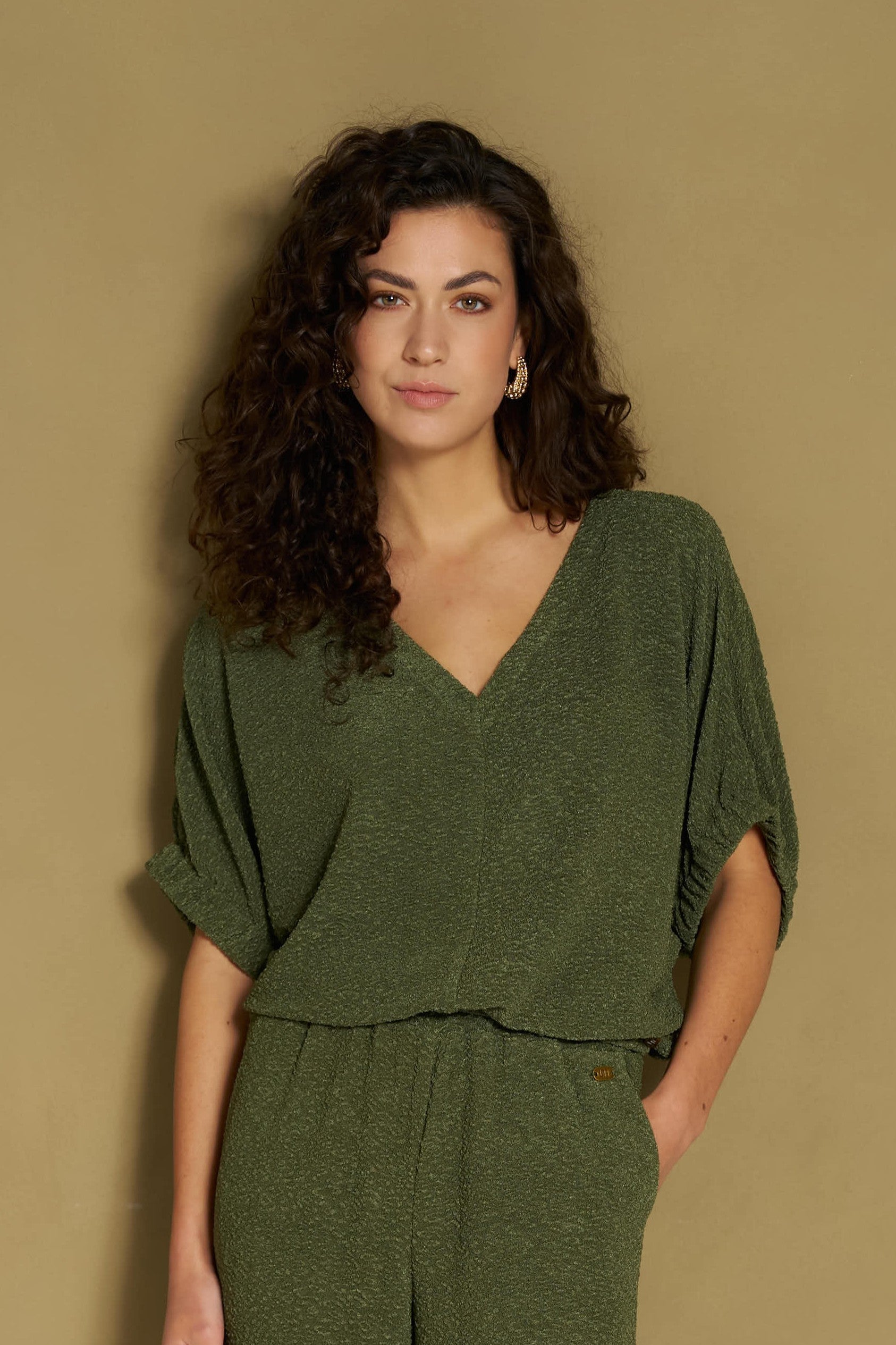 Lofty Manner Top Hima - Structured Body Groen - OAK Fashion Noordwolde