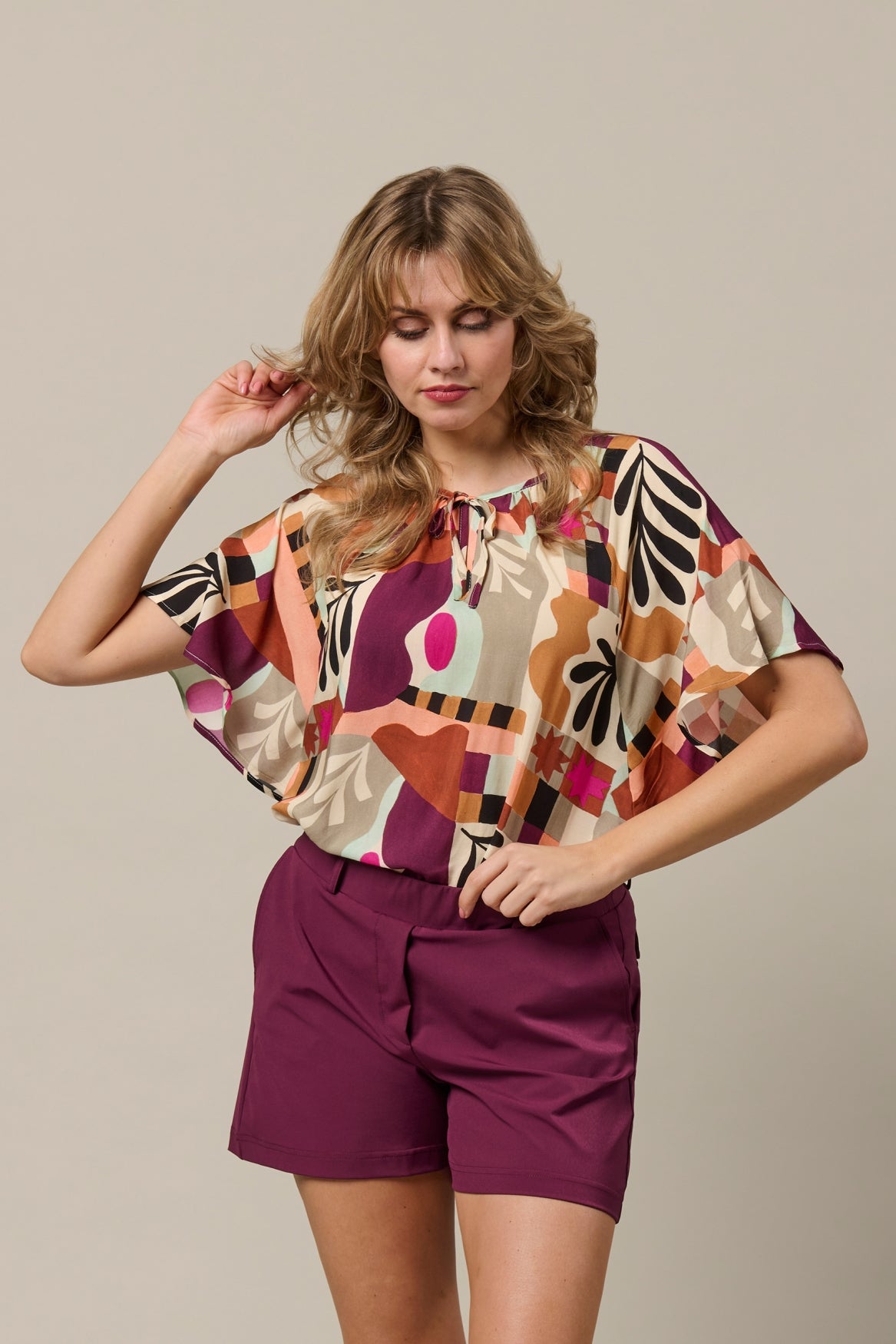 &Co Woman POSIE SHORT TRAVEL Paars - OAK Fashion Noordwolde