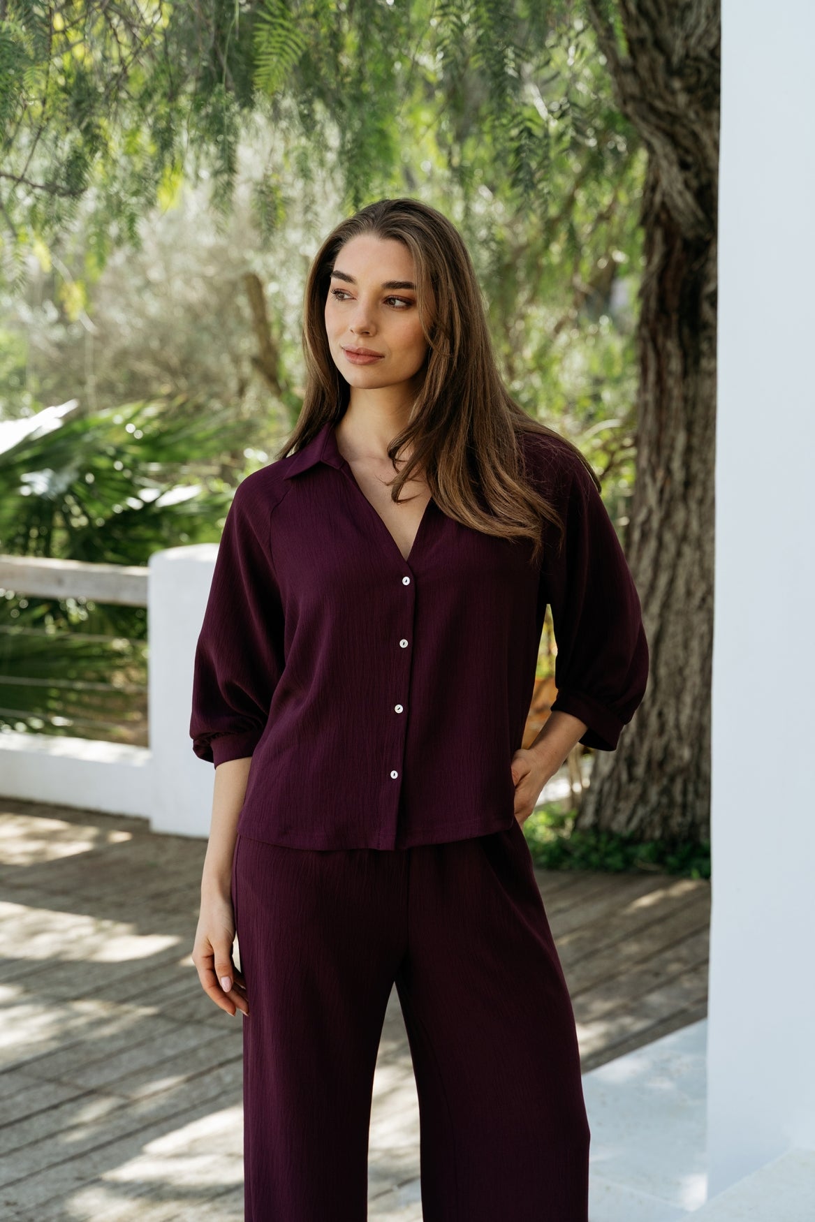 &Co Woman Pantalon Julie Paars - OAK Fashion Noordwolde