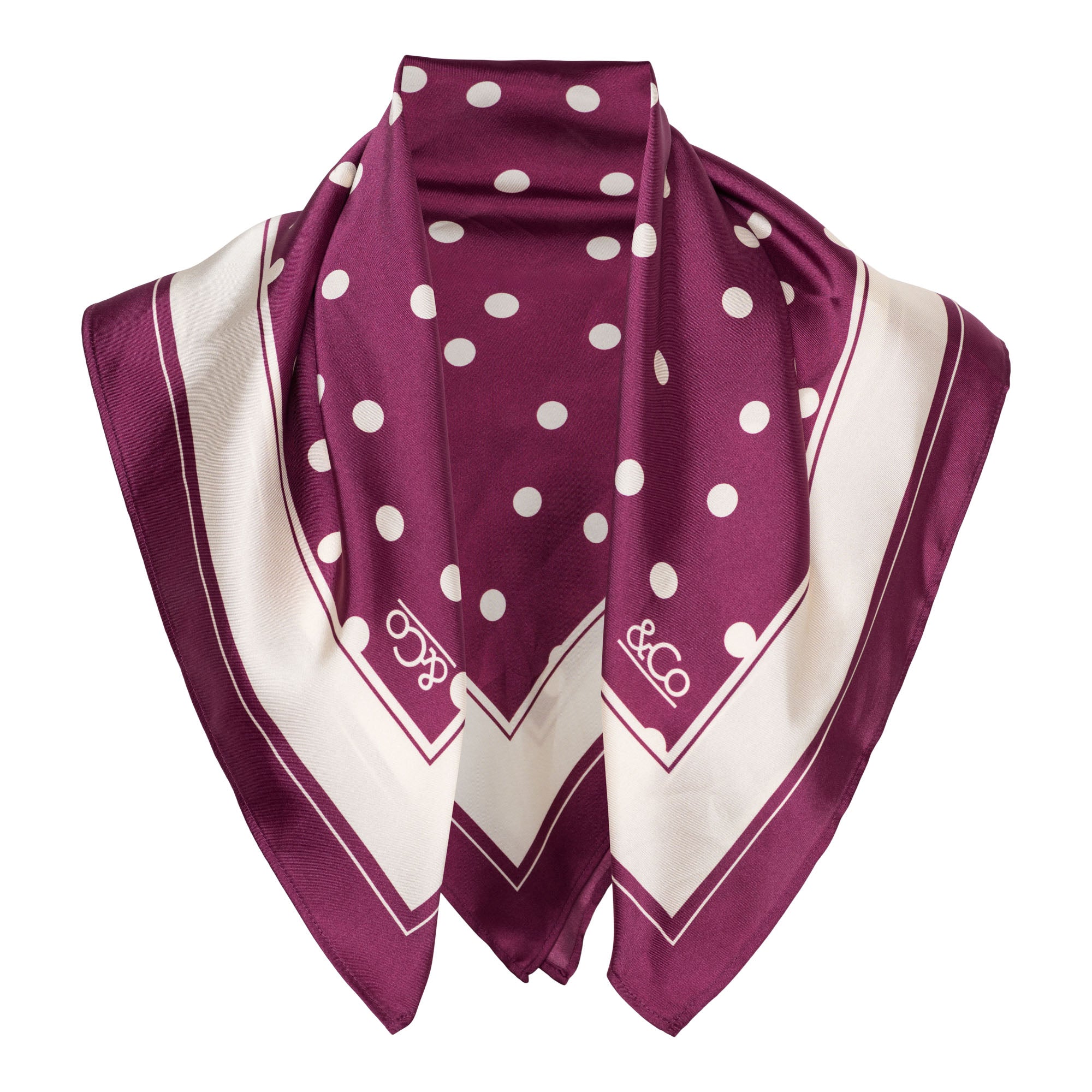 &Co Woman DOT SCARF Paars - OAK Fashion Noordwolde