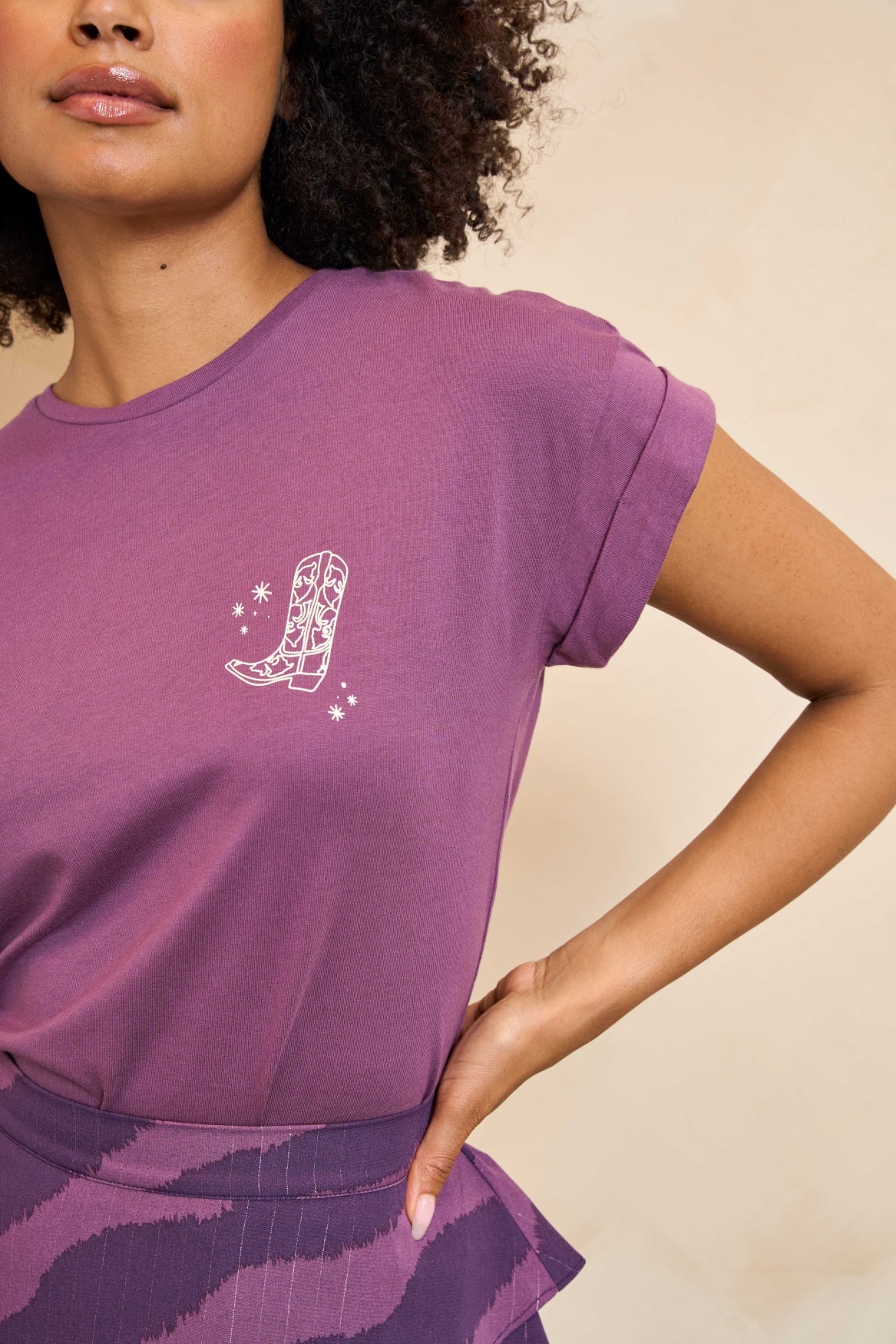 Lofty Manner T-shirt Zeva Paars - OAK Fashion Noordwolde