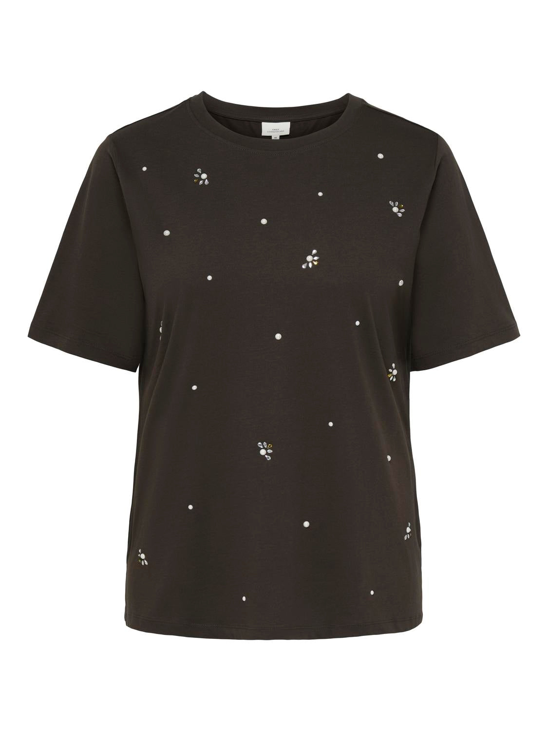 Carmakoma CARRYDER 2/4 SLEEVE O-NECK REG SLIT TEE Bruin - OAK Fashion Noordwolde