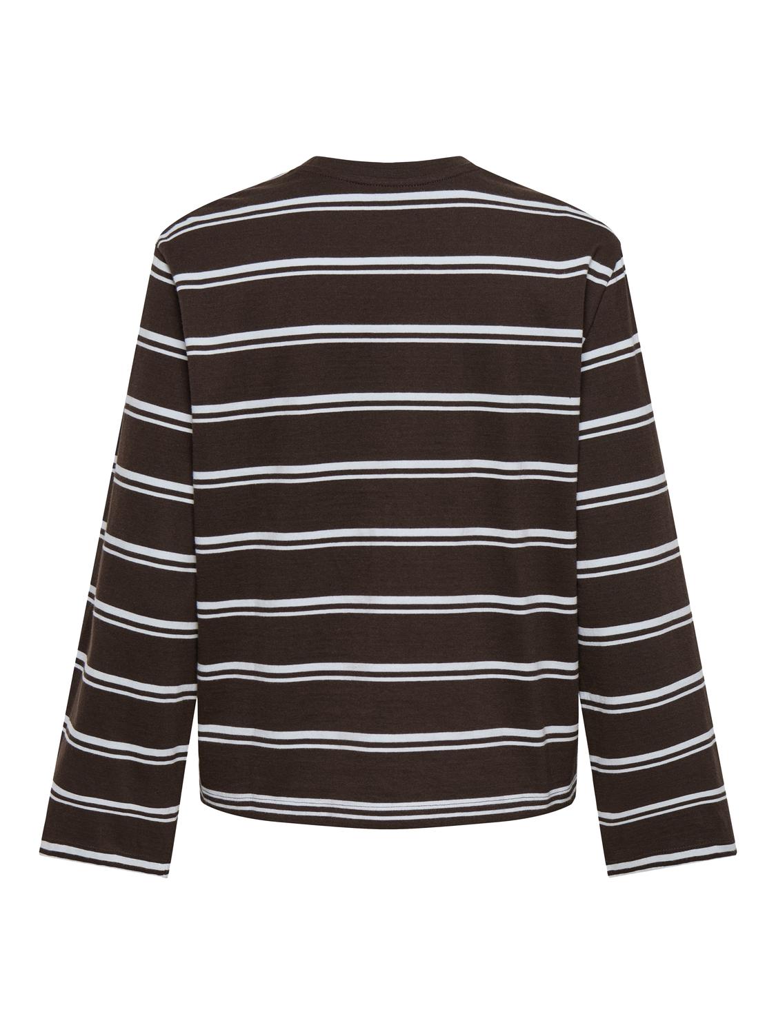 Carmakoma CARFREJA STRIPE L/S WIDE SLEEVE JRS Bruin - OAK Fashion Noordwolde