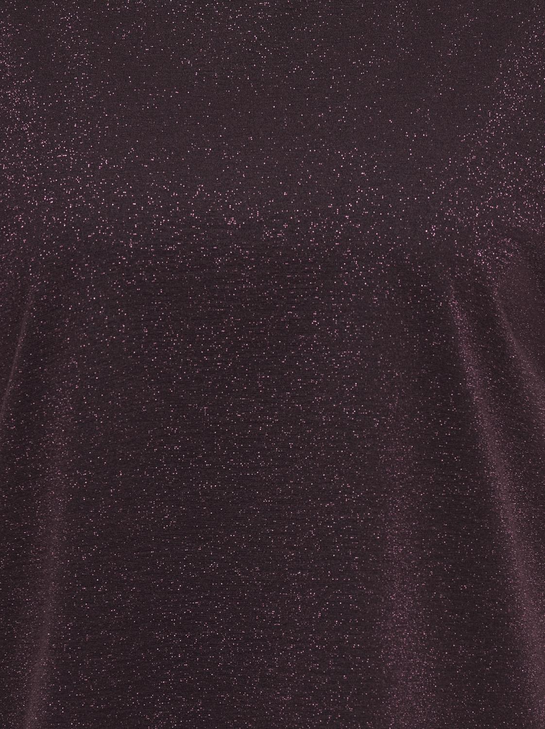 Carmakoma CARMOSTER GLITTER S/S TOP JRS NOOS Rood - OAK Fashion Noordwolde