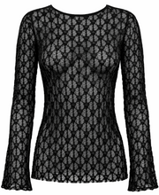 Carmakoma CARAYA L/S O-NECK A-SLEEVE LACE TOP JRS Zwart - OAK Fashion Noordwolde