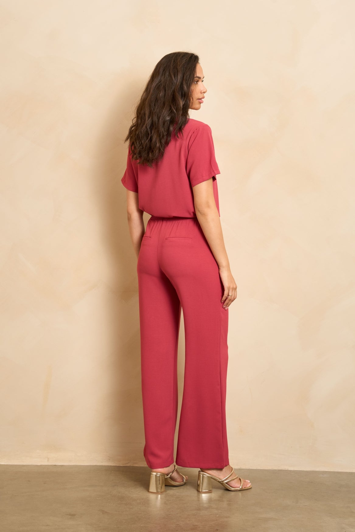 Lofty Manner Trouser Solana Rood - OAK Fashion Noordwolde