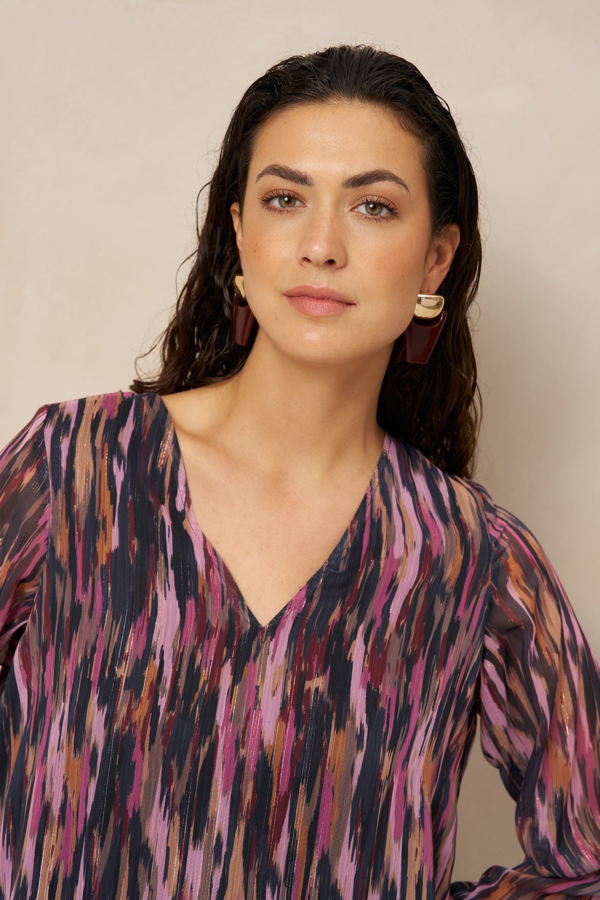 Lofty Manner Top Jannie - Abstract Printed Groen - OAK Fashion Noordwolde