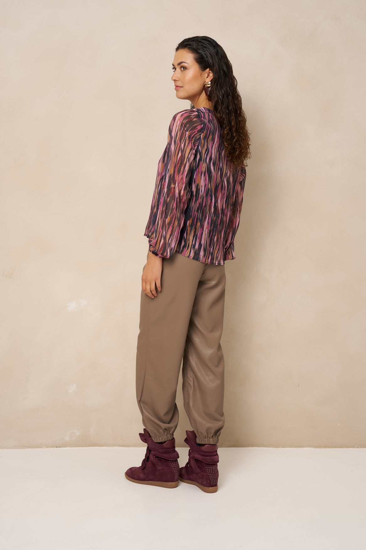 Lofty Manner Top Jannie - Abstract Printed Groen - OAK Fashion Noordwolde