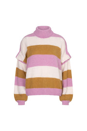 Lofty Manner Pull Jale - Chunky Striped Roze - OAK Fashion Noordwolde