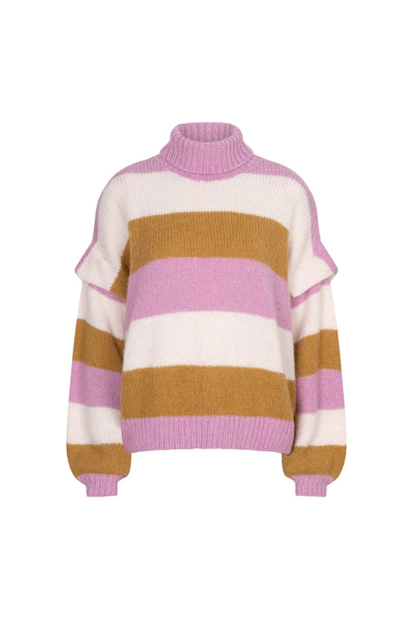 Lofty Manner Pull Jale - Chunky Striped Roze - OAK Fashion Noordwolde