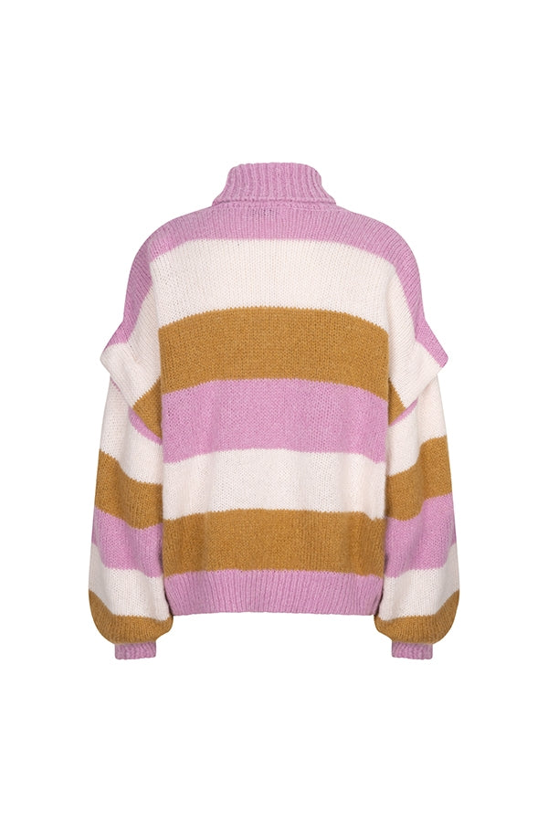 Lofty Manner Pull Jale - Chunky Striped Roze - OAK Fashion Noordwolde